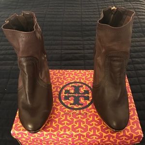 Tory Burch 'Leigh' Brown Ankle Boots / Booties